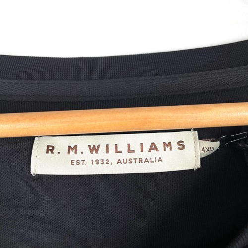 RM Williams R.M.W Script T-Shirt Mens 4XB Black White Short Sleeve Crew Neck New - Picture 2 of 11