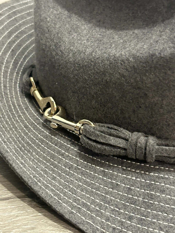 De colección Adolfo II Fedora Mujer’s M Gris Sombrero Gorra 100% Lana Henry Moda París Foto 2 de 4