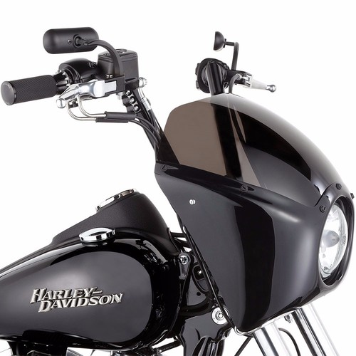 Arlen Ness Black Mini Oval Micro Mirrors Set Pair Black Harley Dyna Touring XL - Picture 5 of 8