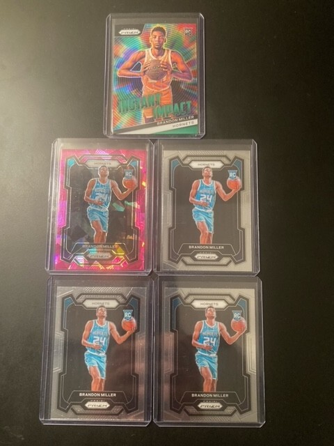 2023-24 Panini Prizm Brandon Miller Pink Ice Rookie RC #152 Green Instant Impact