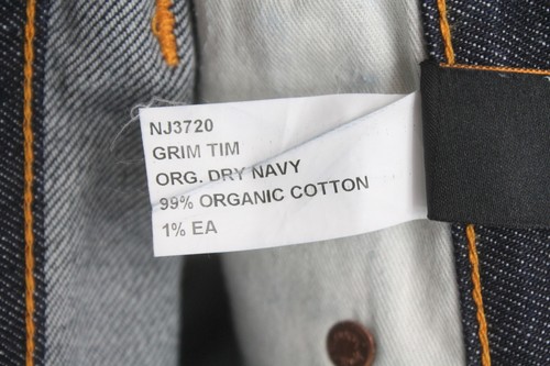 Nudie Grim Tim Org. Dry Navy Jeans Para Hombre W28/L32 Slim Fit Azul Oscuro - Imagen 10 de 11