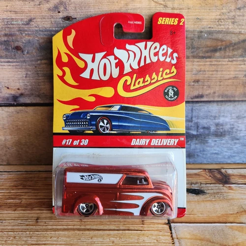 Hot Wheels Classics Series 2 Dairy Delivery Milk Truck Orange Redline Wheels