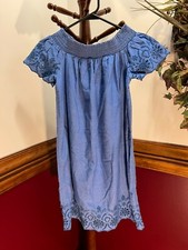 Old Navy Womens Denim Dress Sz S Off the Shoulder Cap Sleeve Cutout Design