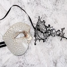 His Her Venetian Phantom of the Opera Half Face Masquerade Masks for Couple