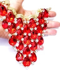 Rhinestone Choker Necklace Red