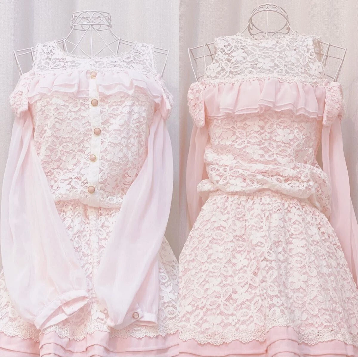 Liz Lisa Lace Shoulder Mine One Piece Dress M size