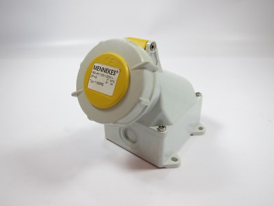 New Mennekes 1193RS 16A 100-130V 2P+ Wall Mount Right Angle Plug 1193 RS 3P IP67