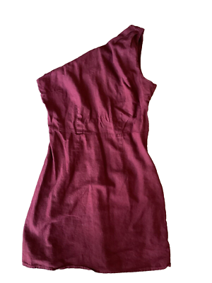 Women's A New Day Burgundy Linen Blend One Shoulder Dress Sz Small | eBay Women's A New Day Burgundy Linen Blend One Shoulder Dress Sz Small | eBay