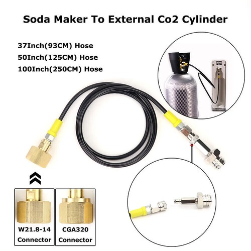 Quick Disconnect Soda Maker To External Co2 Tank Adapter+Hose Kit Fit Sodastream - Picture 16 of 28