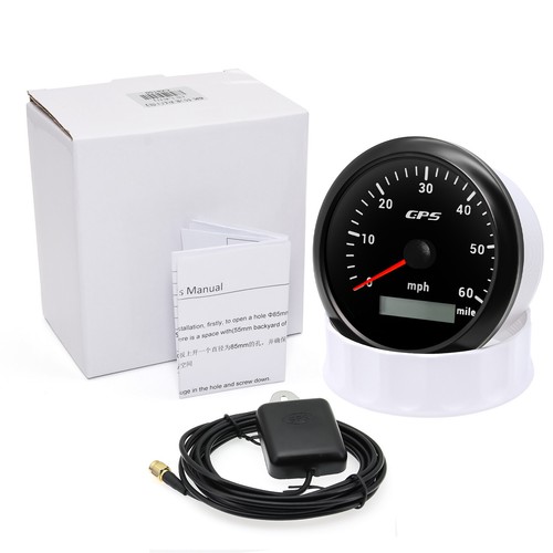 85MM Waterproof Black GPS Speedometer 0-60MPH Gauge for Motorcycles Boat Car US - Picture 16 of 16