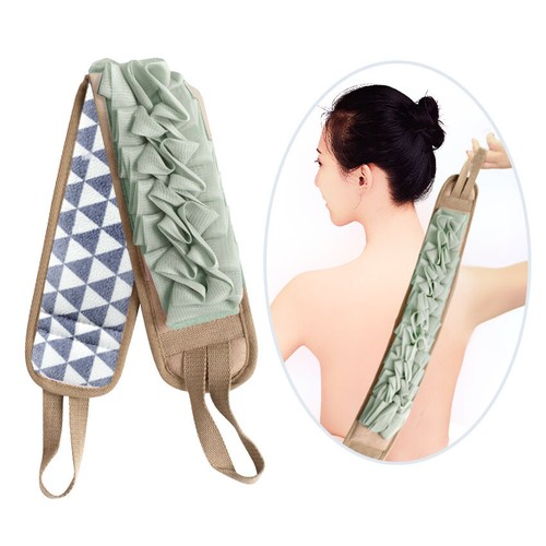 Guanti esfolianti double face in tessuto arruffato schiena loofah scrubber - Foto 5 di 19