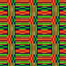 Fabric African Kente Grid Metallic DTEXTILES 1/4Yard 4430
