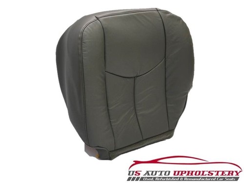 Driver Side Bottom Leather Seat Cover Dk Gray 03 To 07 Compatible with Chevy - Picture 3 of 6
