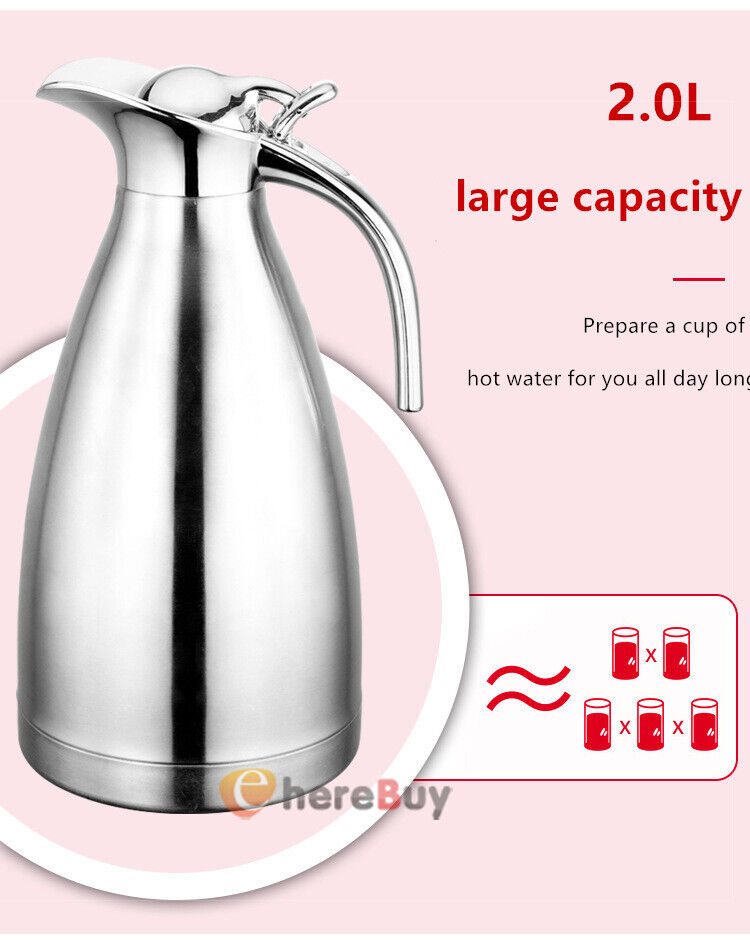 68 oz Large Thermos Pot Vacuum Insulated Flask - Keeps Hot & Cold