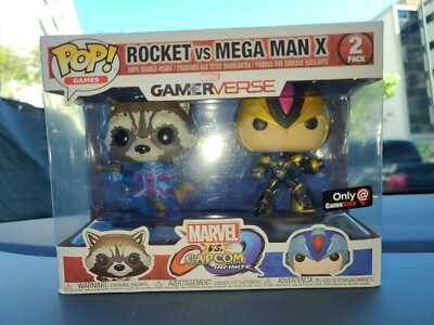 POP! Gamestop Marvel vs. Capcom Infinite Rocket & Mega Man x 2 Pack Gamerverse