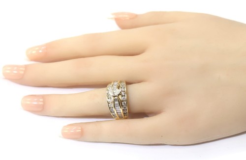 Anillo de compromiso oro amarillo 14k 2,64ct diamantes marquesa 10,6g talla 9,75 - Imagen 16 de 19