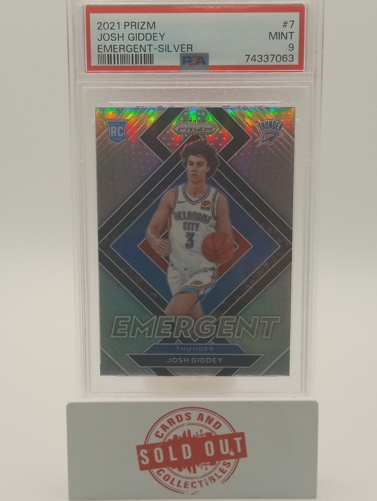 2021 Josh Giddey Prizm Emergent Silver PSA 9