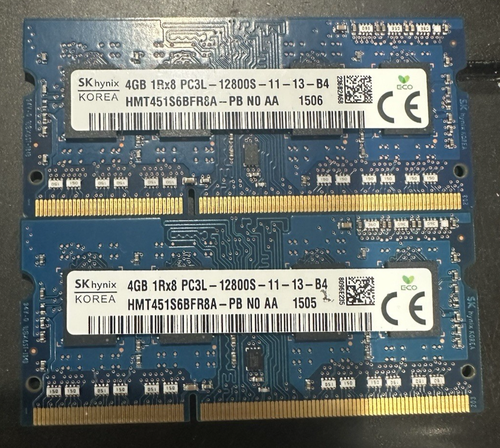 SK Hynix 8GB (2x4GB) 1Rx8 PC3L-12800S DDR3-1600Mhz Laptop RAM (HMT451S6BFR8A-PB) - Afbeelding 7 van 8
