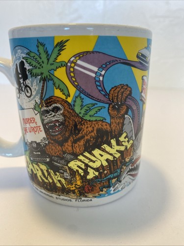 Universal Studios Florida Coffee Cup 1988 King Kong,ET, Jaws, Ghostbusters& More - Picture 4 of 10