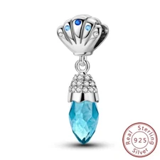 MULA 925 Sterling Silver DIY Charm Blue Shell Starfish Dangle For Women Bracelet