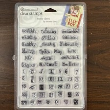 Autumn Leaves Clear Stamps  Messy Dates  - Calendar, Months, Days - New 