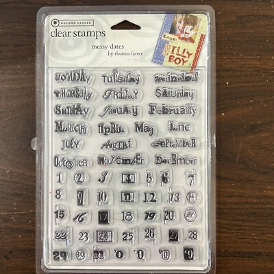 Autumn Leaves Clear Stamps  Messy Dates  - Calendar, Months, Days - New!