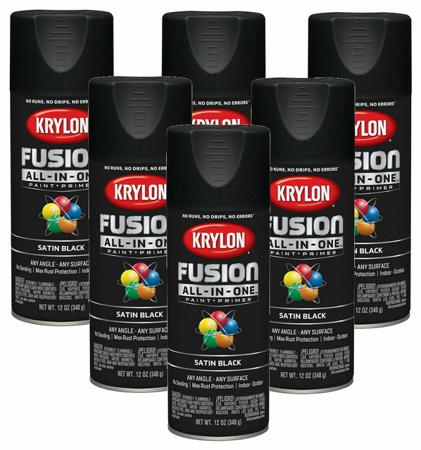 Krylon Fusion AllInOne Paint & Primer Black Spray Paint 12 oz for sale online eBay