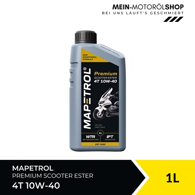 Mapetrol Premium Scooter Ester 4T 10W-40 JASO MA2 API SN 1 Liter