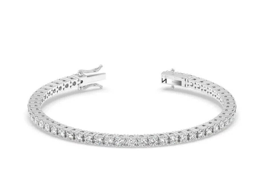 7.28CT Round Lab Grown Diamond Beautiful Tennis Bracelet For Girlfriend 14k Gold