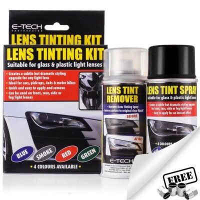 E-Tech Smoke Black Lens Tönung Tönung Spray Kit Autoglas Kunststoff Rücklicht + CP