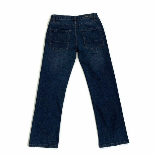 Nautica Boy's 5-Pocket Denim Jeans Size 12 Blue Straight Fit Stretch EUC - Picture 5 of 12