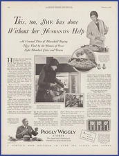 Vintage 1928 PIGGLY WIGGLY Grocery Food Store Art Décor Ephemera 20's Print Ad