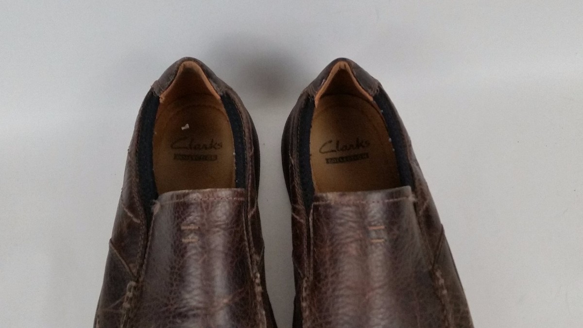 Clarks Mens 9 M Niland Energy Brown Leather Slip On Loafers  display picture 1