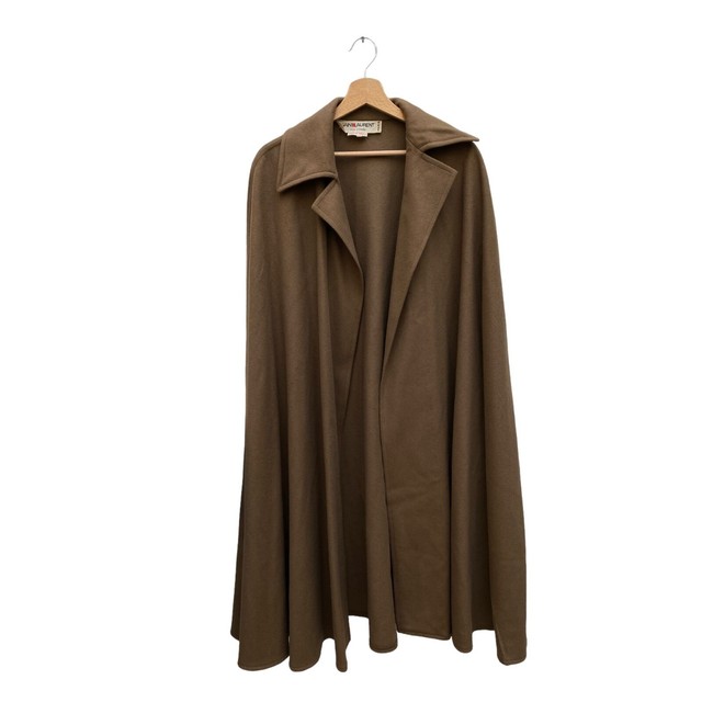 Saint Laurent Paris  1970S Vintage Brown Wool Cape Size 38 fits XS to L