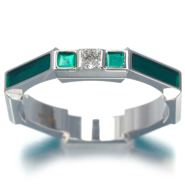 Auth GUCCI Ring Link To Love Diamond US7 18K 750 White Gold Auth GUCCI Ring Link To Love Diamond US7 18K 750 White Gold
