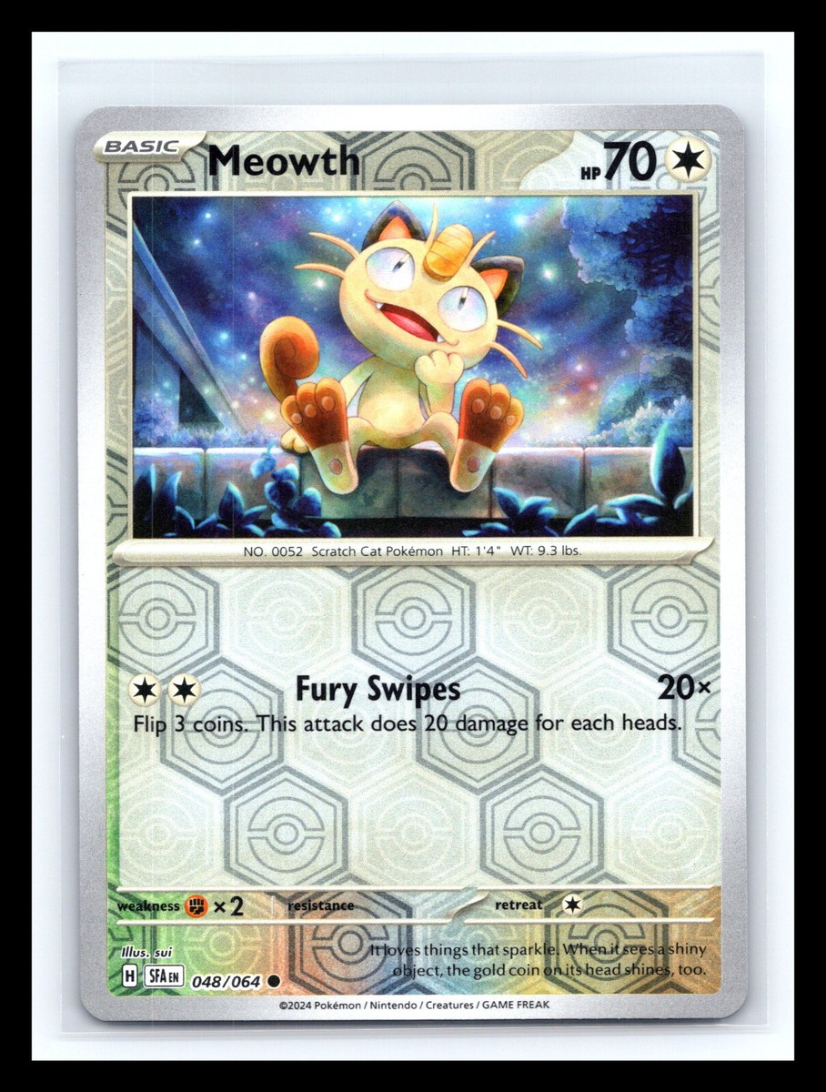 Meowth 048/064 Reverse Holo Common - Shrouded Fable Pokemon TCG