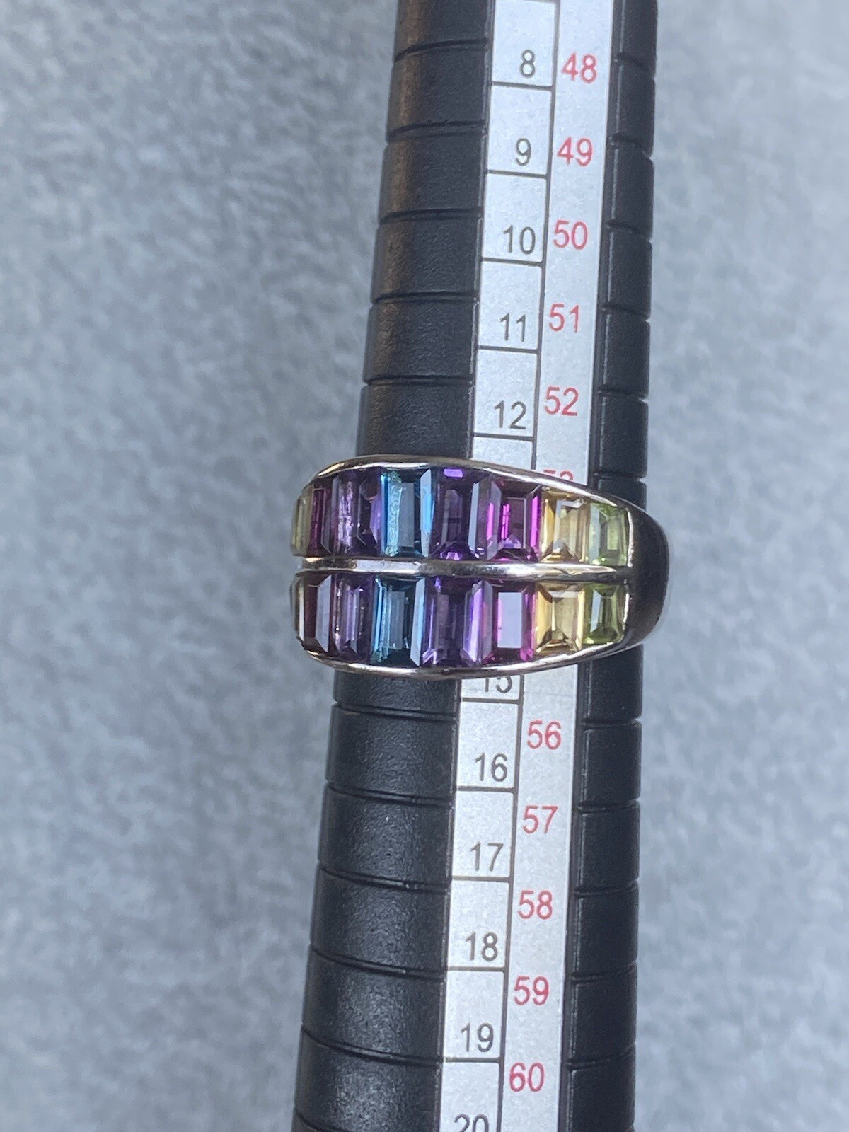 Multi Gemstone Ring Sterling Silver 925 Double St… - image 9