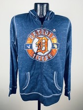 Women's Majestic Detroit Tigers Blue Season Contender Full Zip Hoodie Small