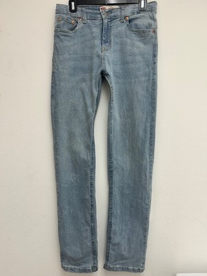 Levis 502 Jeans Mens Boys 29x31 Light Wash Regular Taper Denim Jean Stretch Pant