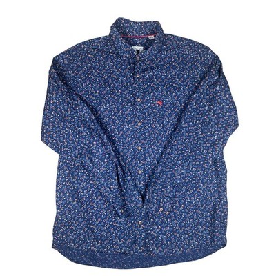 Sportivo Dip Ferrioni Mens Navy Floral Button Down Shirt XL Long Sleeve M17768