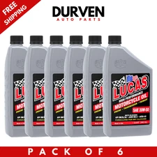 Lucas Oil 10700 SAE 20W-50 Primary Motorcycle Engine Oil for Wet Clutches 6 qts