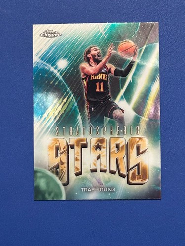 Trae Young [Superfractor] #ST-14 2025 Topps Chrome Update Stratospheric Stars card