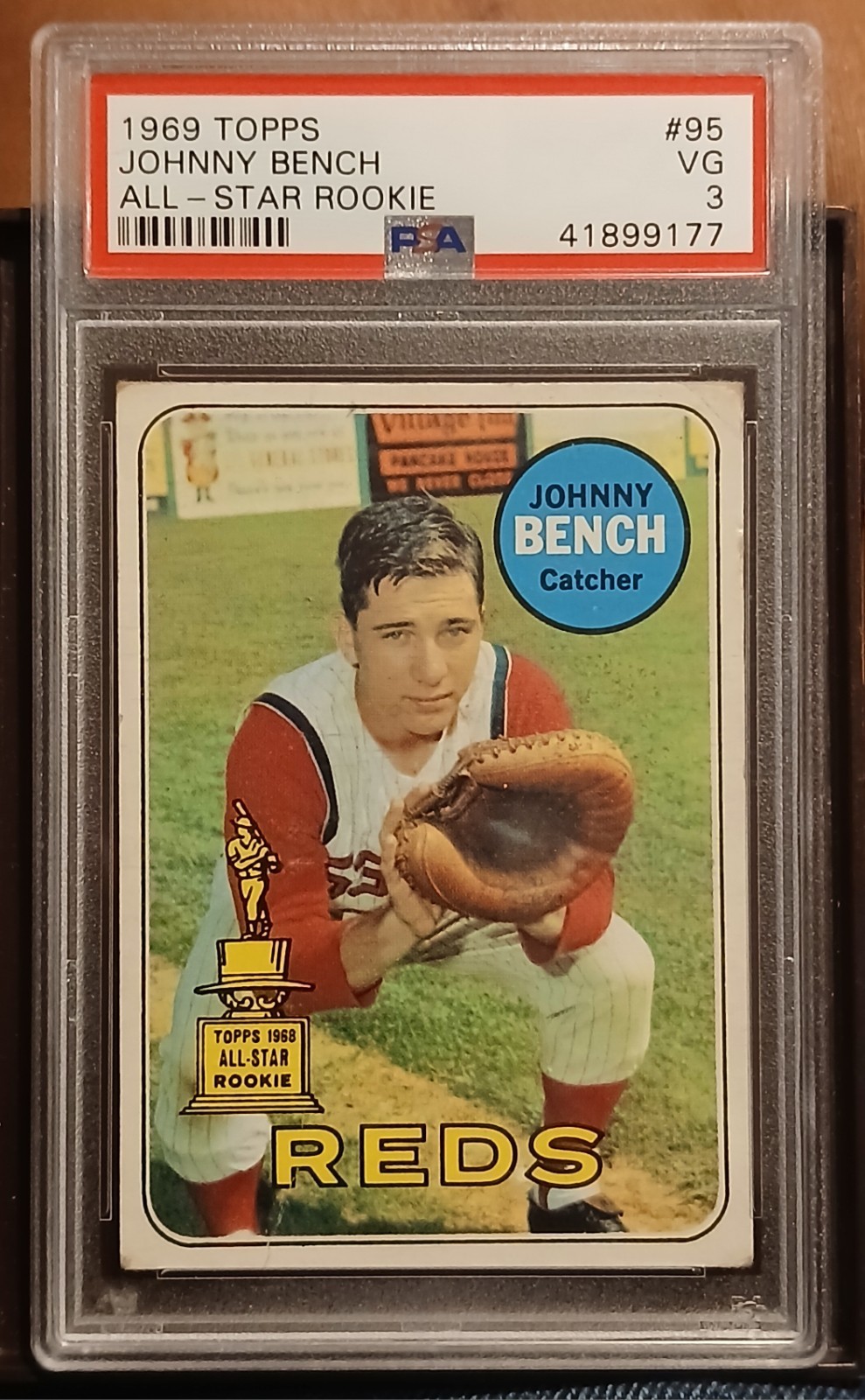 1969 Topps # 95 Johnny Bench All Star Rookie VG PSA 3