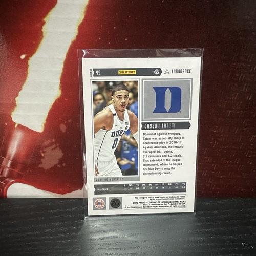 2022 Panini Chronicles Draft Picks Luminance JAYSON TATUM BRONZE Parallel #24 - Picture 2 of 2