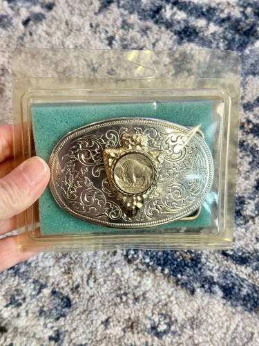 Vintage Siskiyou Belt Buckle Buffalo Nickel Arrowhead Western Style Cowboy Rodeo - Picture 7 of 10