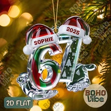 Personalized Six Seven 2D Ornament, Custom Name 67 Meme, Gen Alpha