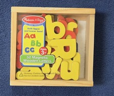 Melissa  Doug Magnetic Wooden Alphabet Letters 52 piece upper  lower --SEALED-