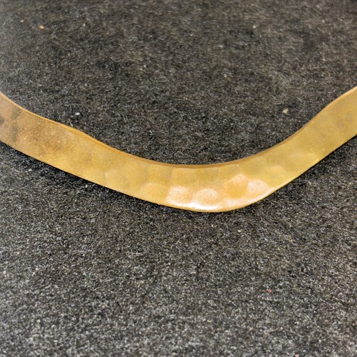 Vintage Brass Hammered Styled Torc Torque Choker Gold Toned - Picture 5 of 5