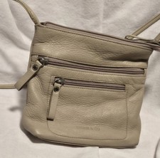 Stone Co. Taupe Leather Multi-Pocket Crossbody Bag, By Stone Mt.