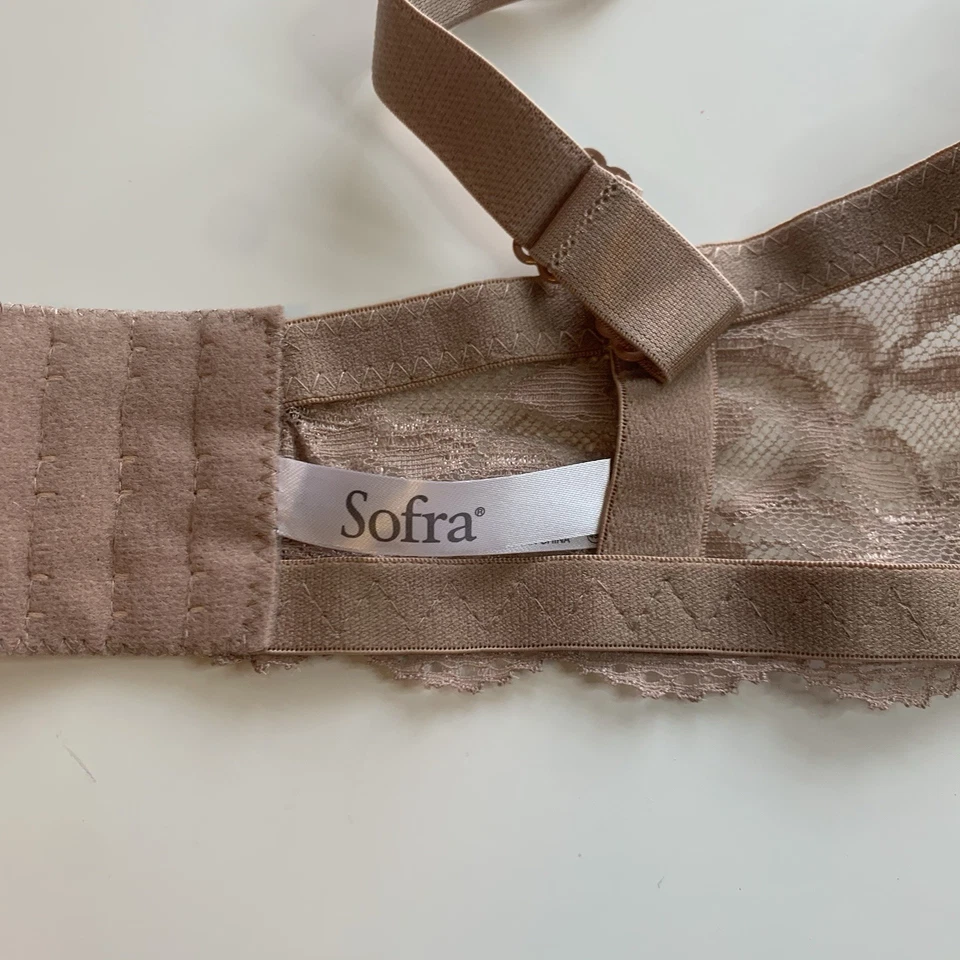Sofra 36D Lace Bra Underwire Adjustable Straps Light Padding Tan Peach - Image 4 of 4